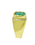 Green emerald men’s ring