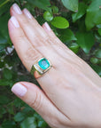 Men's 18k Yellow Gold Emerald Rings