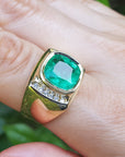 Men's Emerald Ring in solid gold