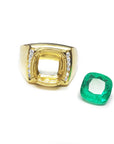 Emerald bezel set men ring