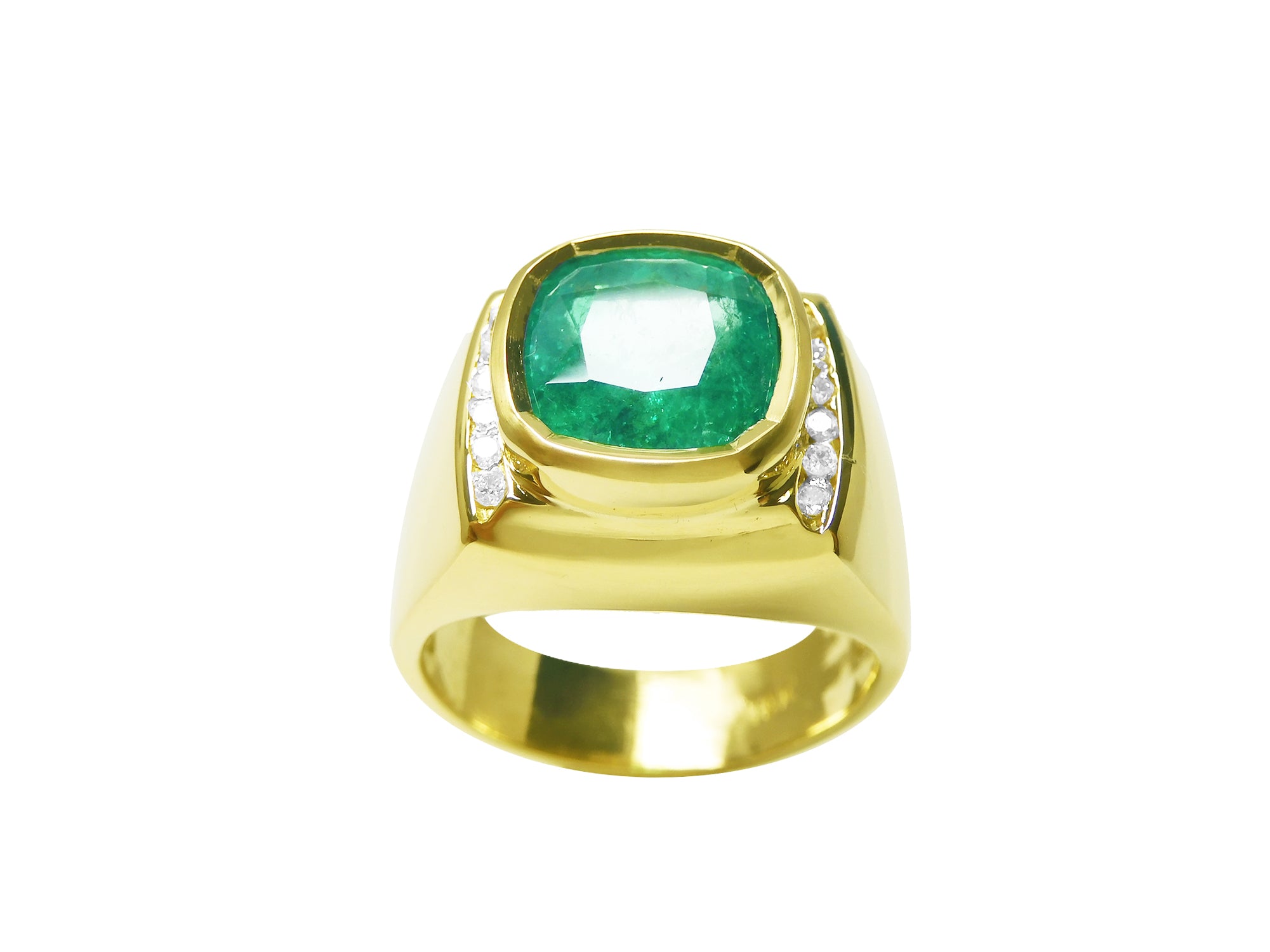 Colombian emerald Solitaire men’s ring