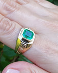 men's gold emerald ring