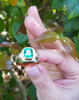 Emerald gold ring for man