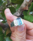 Colombian emerald men ring