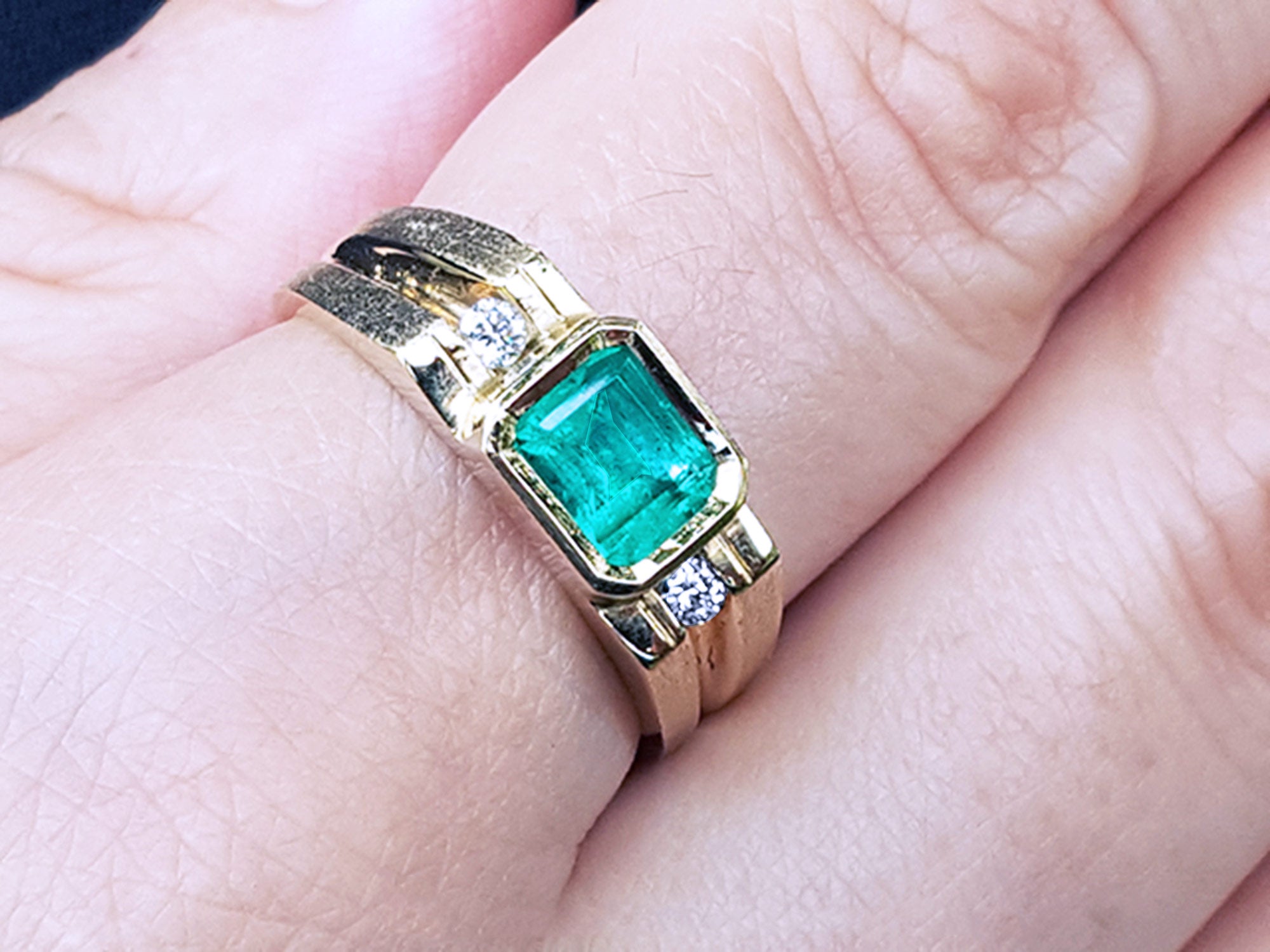 Real Colombian emerald rings for men