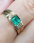 Men’s emerald and gold jewelry