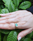 Men’s unique emerald gold rings