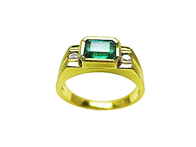 Green gemstone ring for men