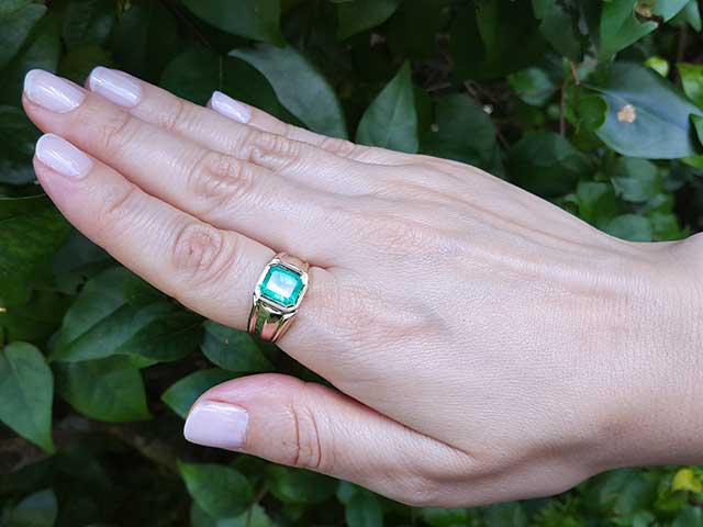 Men’s authentic emerald rings