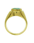 Natural emerald bezel set ring