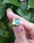 Unique authentic emerald men’s ring