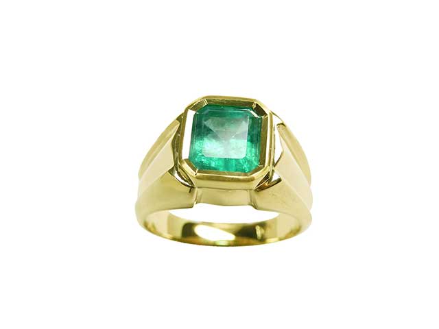 Emerald Solitaire men’s ring