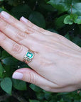 Natural men's emerald ring
