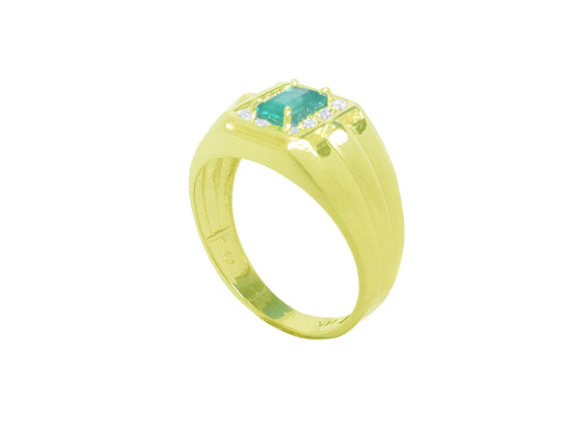 Authentic men’s gold emerald ring