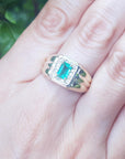 Emerald bezel set men ring