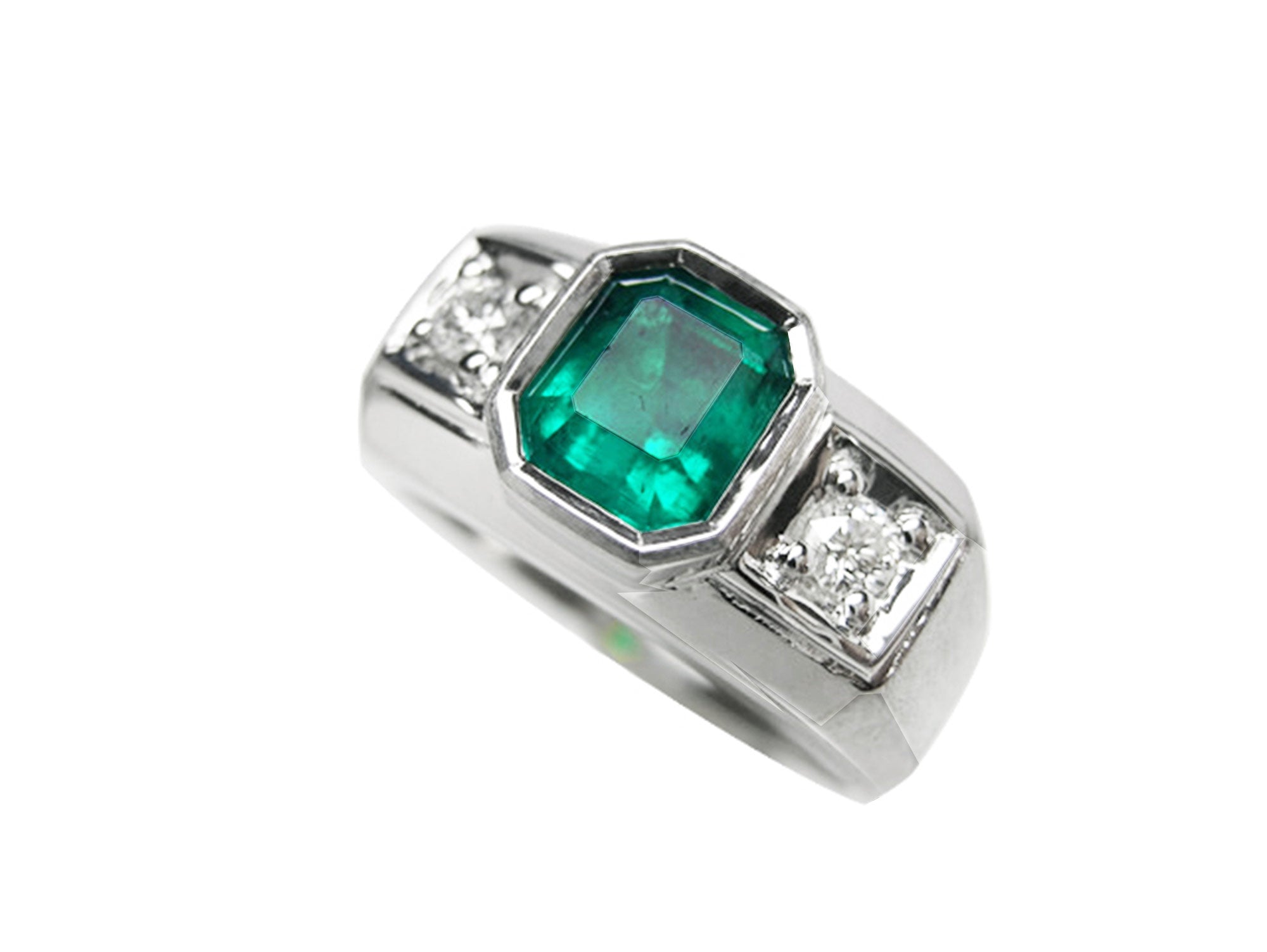 Men’s May birthstone emerald rings