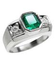 Green gemstone ring for men
