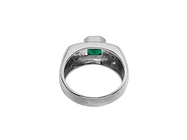 Green emerald men’s ring