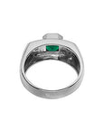 Green emerald men’s ring