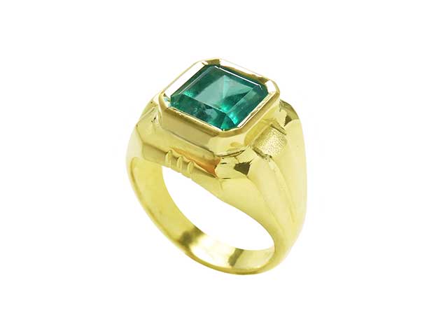 Genuine Colombian emerald ring