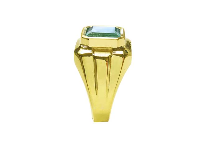 Green emerald men’s ring