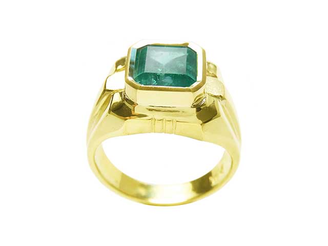 Green gemstone ring for men