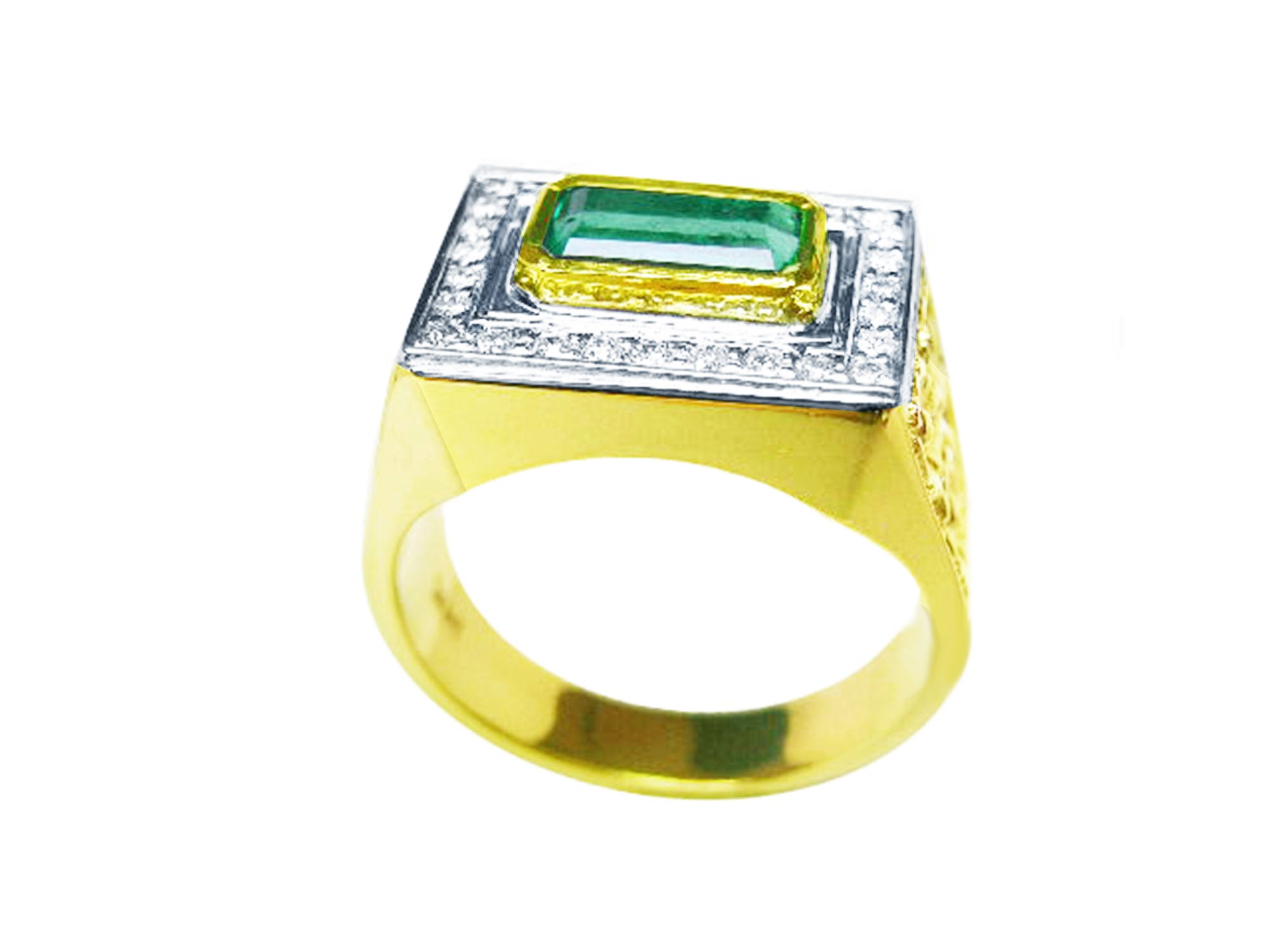 Real Colombian emerald rings for men