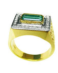 Colombian emerald men rings