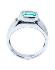 White Gold emerald solitaire ring for Men