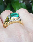 Green emerald men’s rings