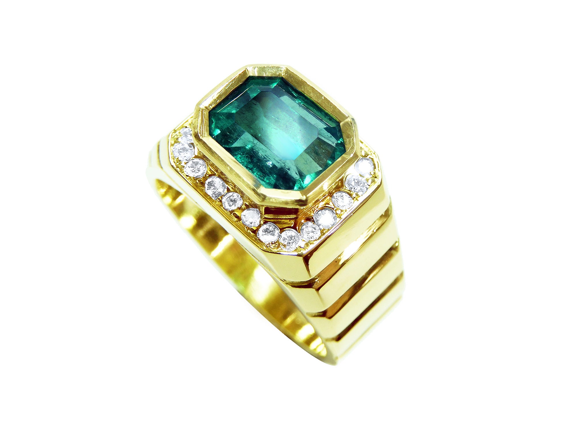 USA made men’s emerald rings for sale