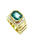 Genuine emerald jewelry for men