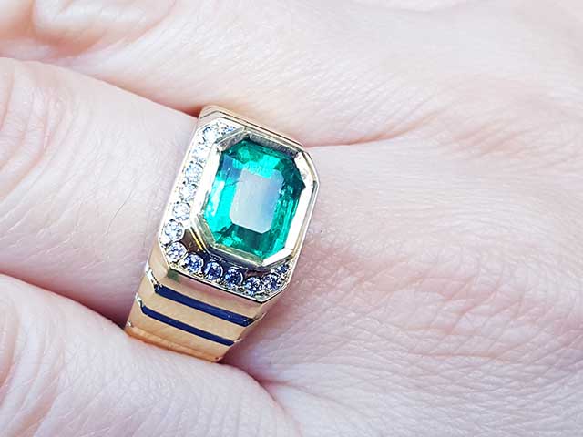 Real Emerald Diamond Eternity Band Ring 14K 18K Gold Natural 5x3mm 5CTW  Emerald Cut Emerald Diamond Ring Gold Vintage Emerald Ring Gold - Etsy