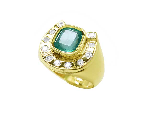 Colombian emerald men rings