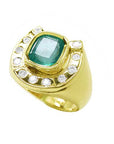 Colombian emerald men rings