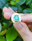 Emerald gold ring for man