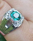 Emerald-cut men’s emerald ring