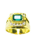 Green gemstone ring for men