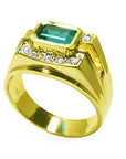 Solitaire men’s emerald ring