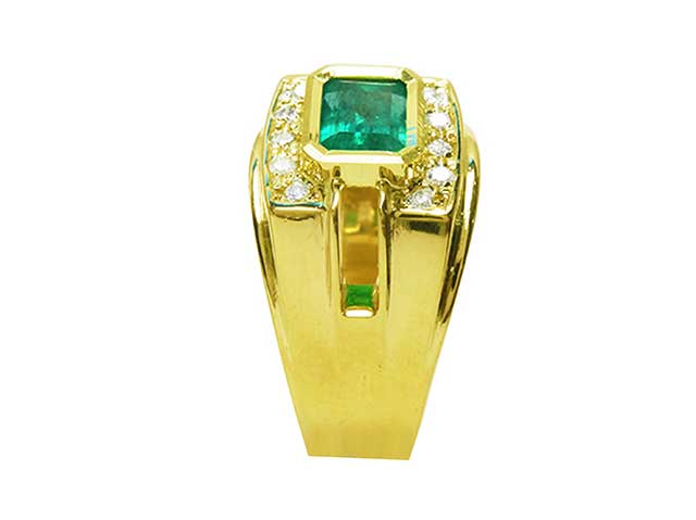 Solid gold emerald Jewelry for Men