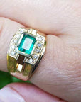 Emerald-cut men’s emerald ring