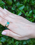 Genuine Colombian emerald ring for man