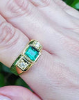 Emerald-cut men’s emerald ring