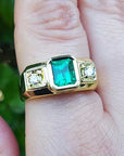 Colombian emerald men ring