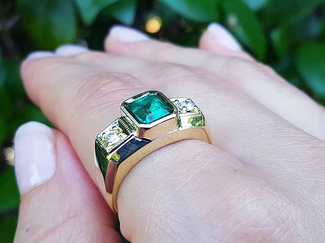 Medium green Colombian emerald