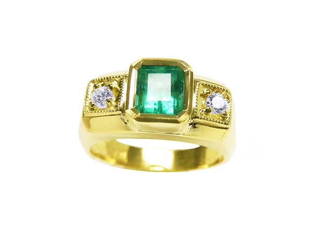 May Birthstone ring for men