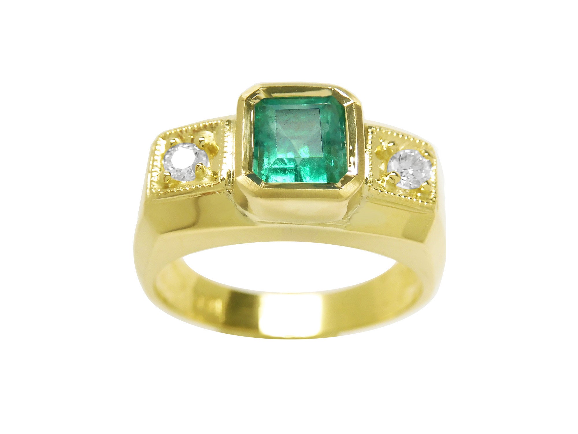Real Muzo Colombia emerald rings for man