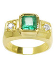 Men’s fine gold emerald jewelry