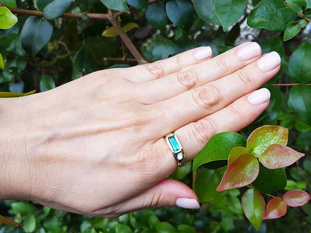 Emerald-cut men’s emerald ring