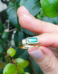 Natural emerald men's ring